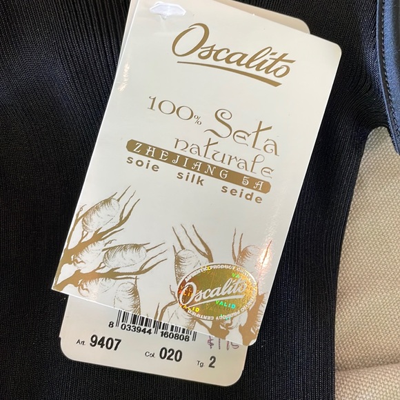 Oscalito 100% silk black tank top. Size 2. NWT - Picture 7 of 8